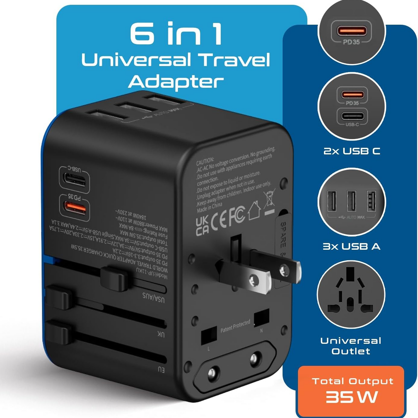 PortVault 360 Universal Travel Adapter-Converter
