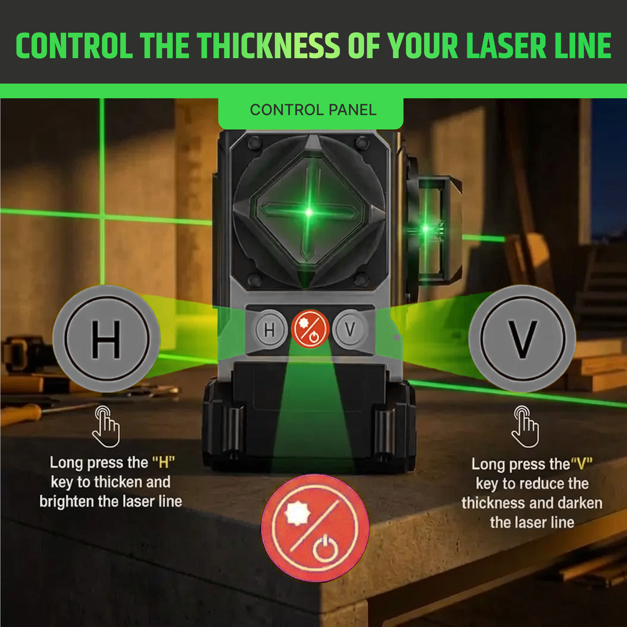 CyberGreen Pro 4D 360° Green Laser Level