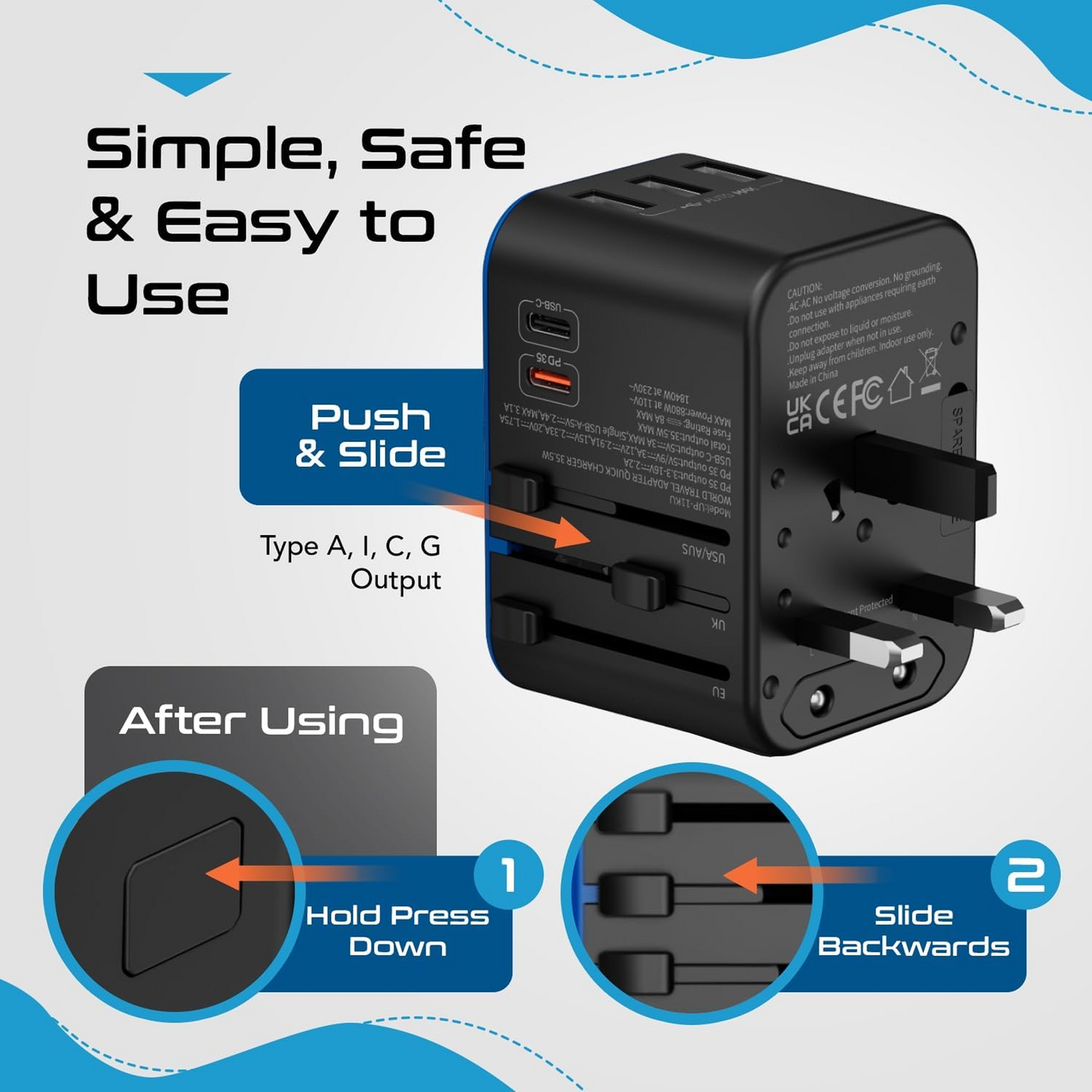 PortVault 360 Universal Travel Adapter-Converter
