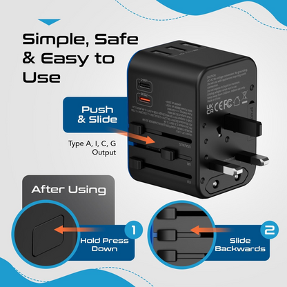PortVault 360 Universal Travel Adapter-Converter