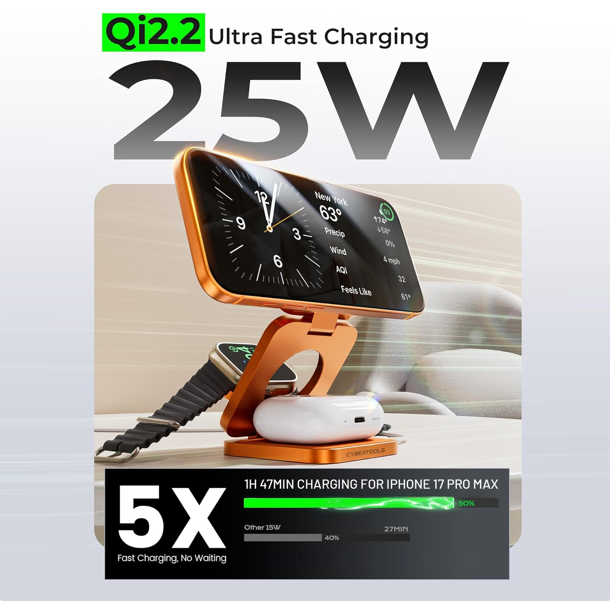 QiFold All-in-One Wireless Charging Dock