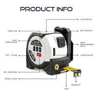 Cyber Measure Pro 3-in-1 Professional Laser Tape Measure