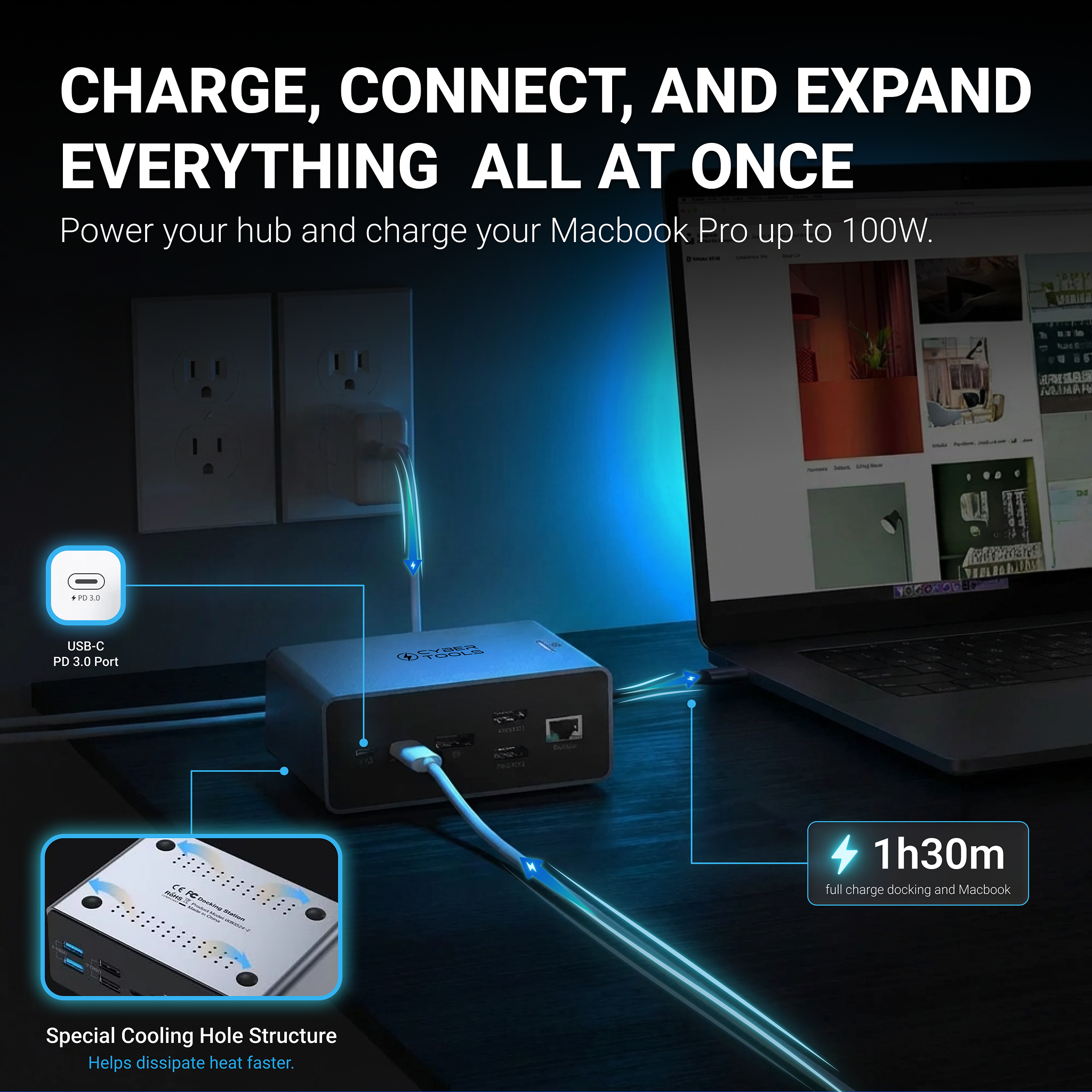 Cyberdock Infinity 15-in-1 USB-C Docking Station