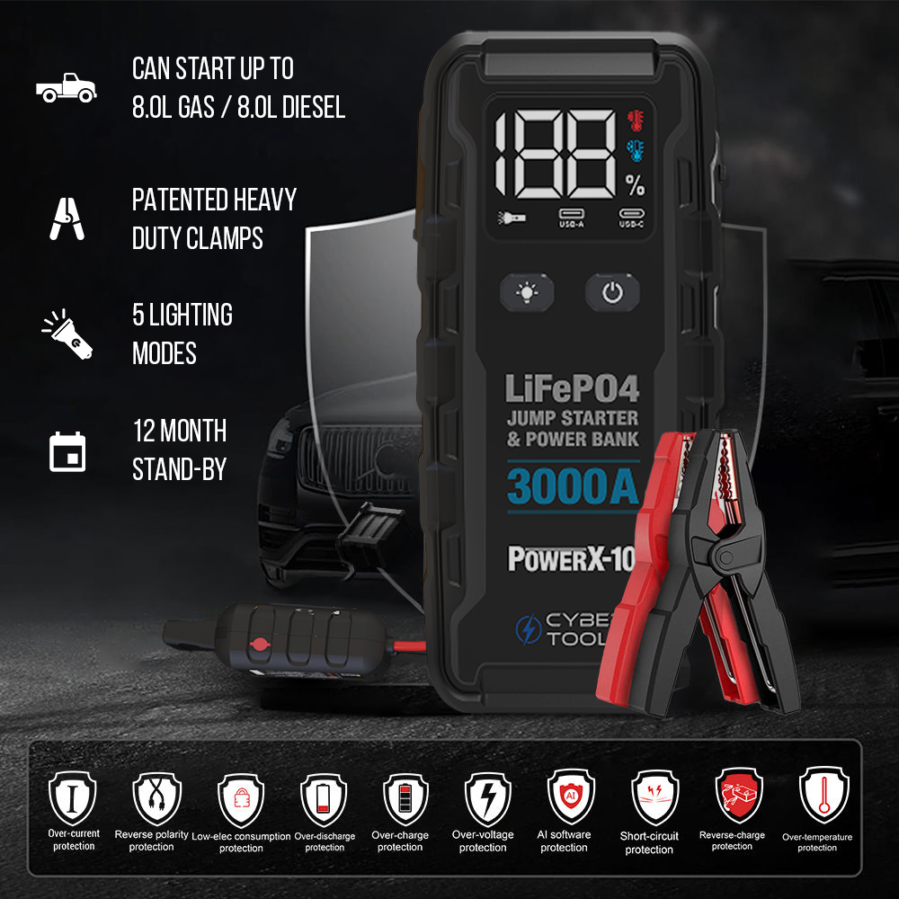 PowerX 10-Protection Portable Jump Starter