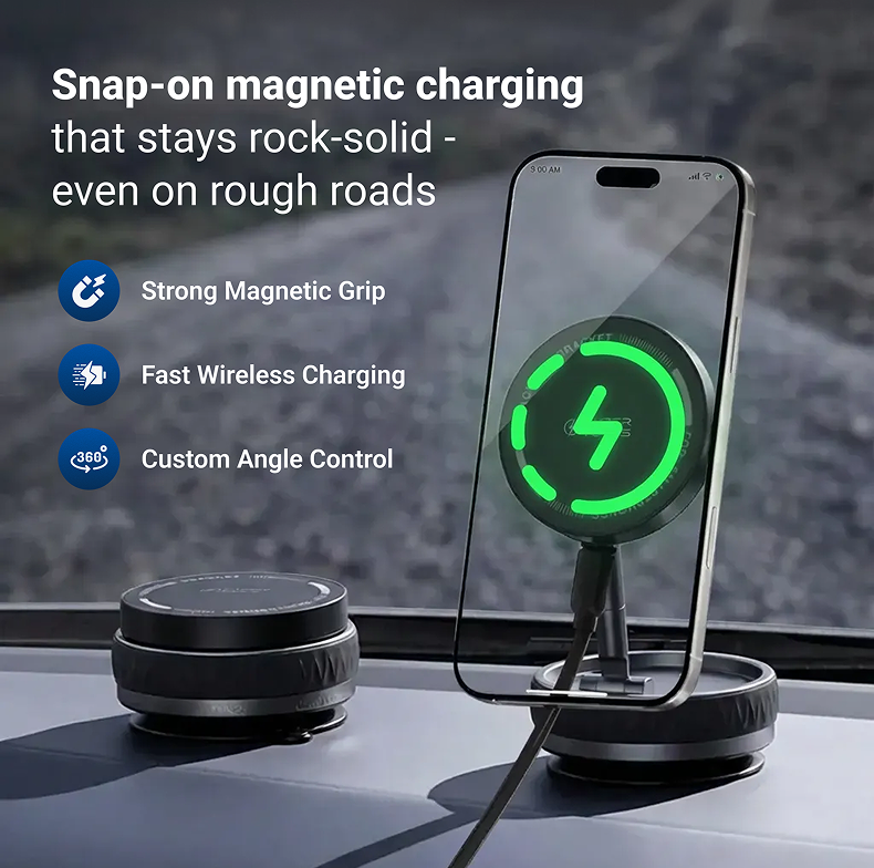 CircoMount™ Magnetic Car Phone Mount with Wireless Charging