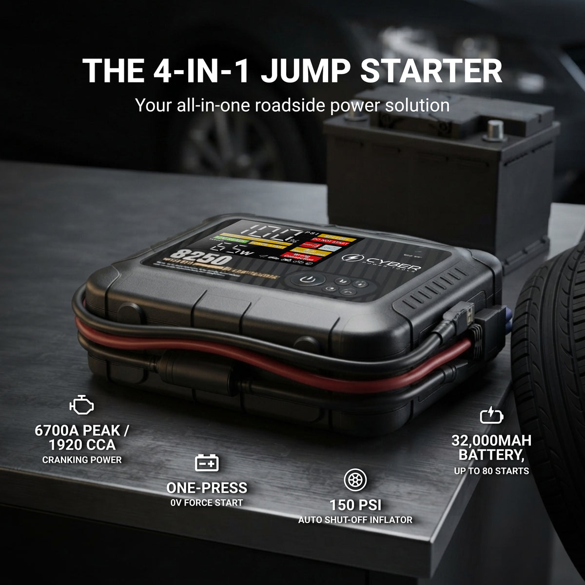 OrcaBoost Pro Jump Starter with Air Compressor