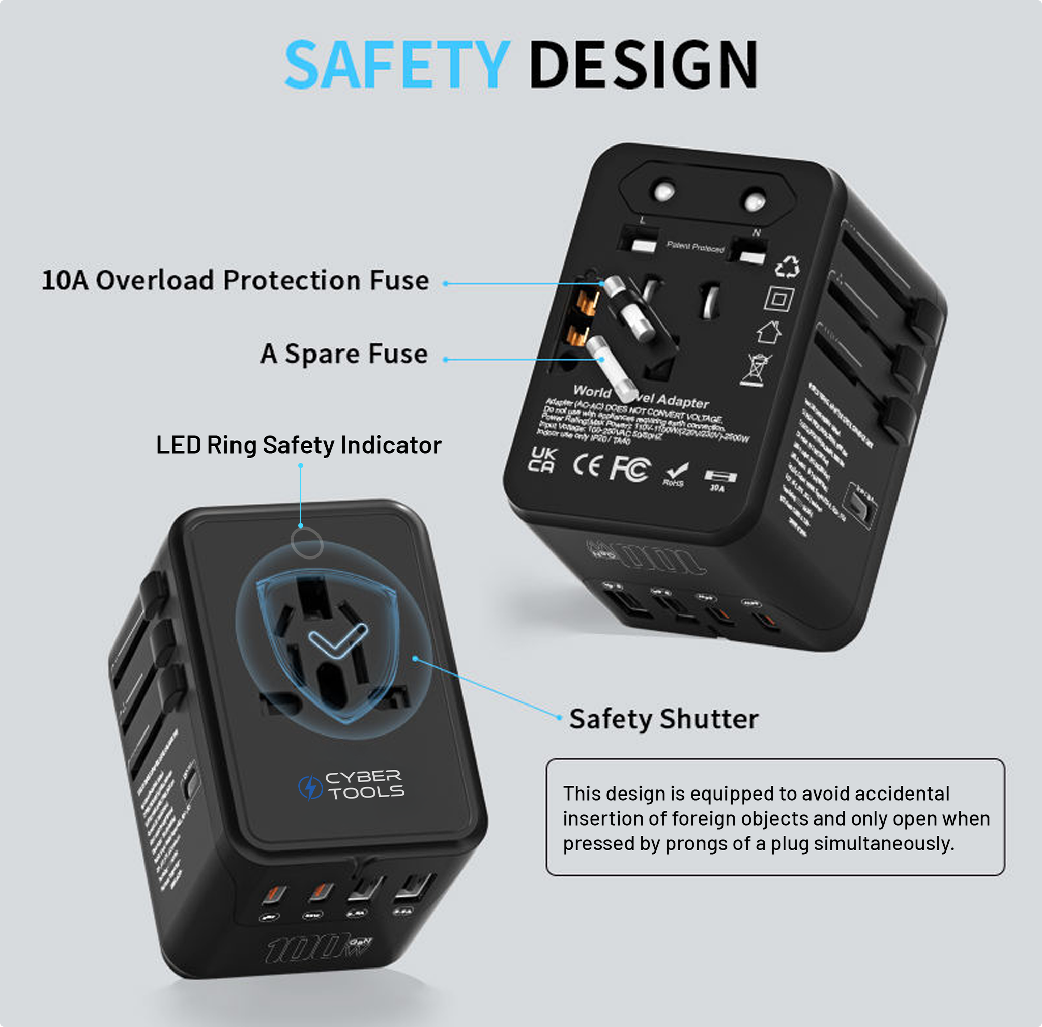 PortVault 360 Universal Travel Adapter-Converter
