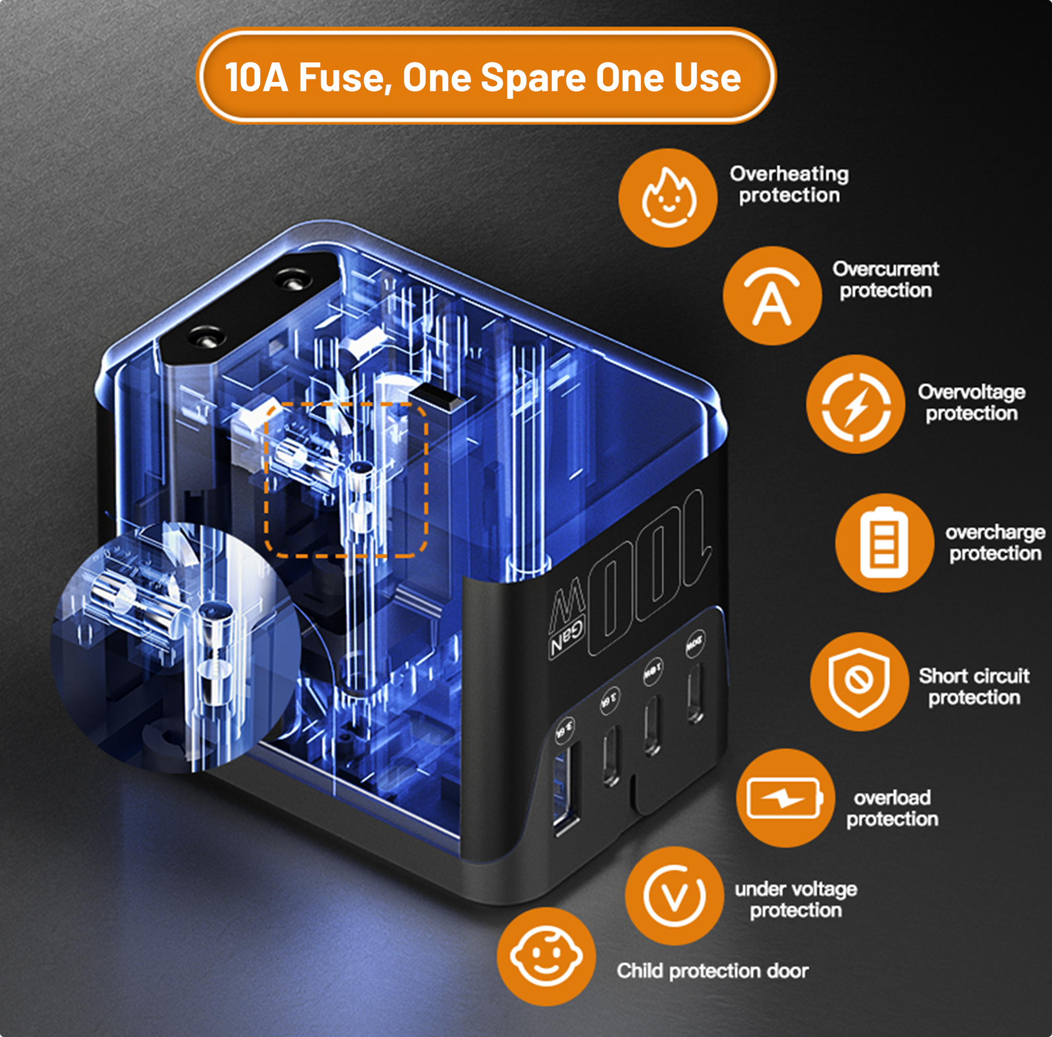 PortVault 360 Universal Travel Adapter-Converter
