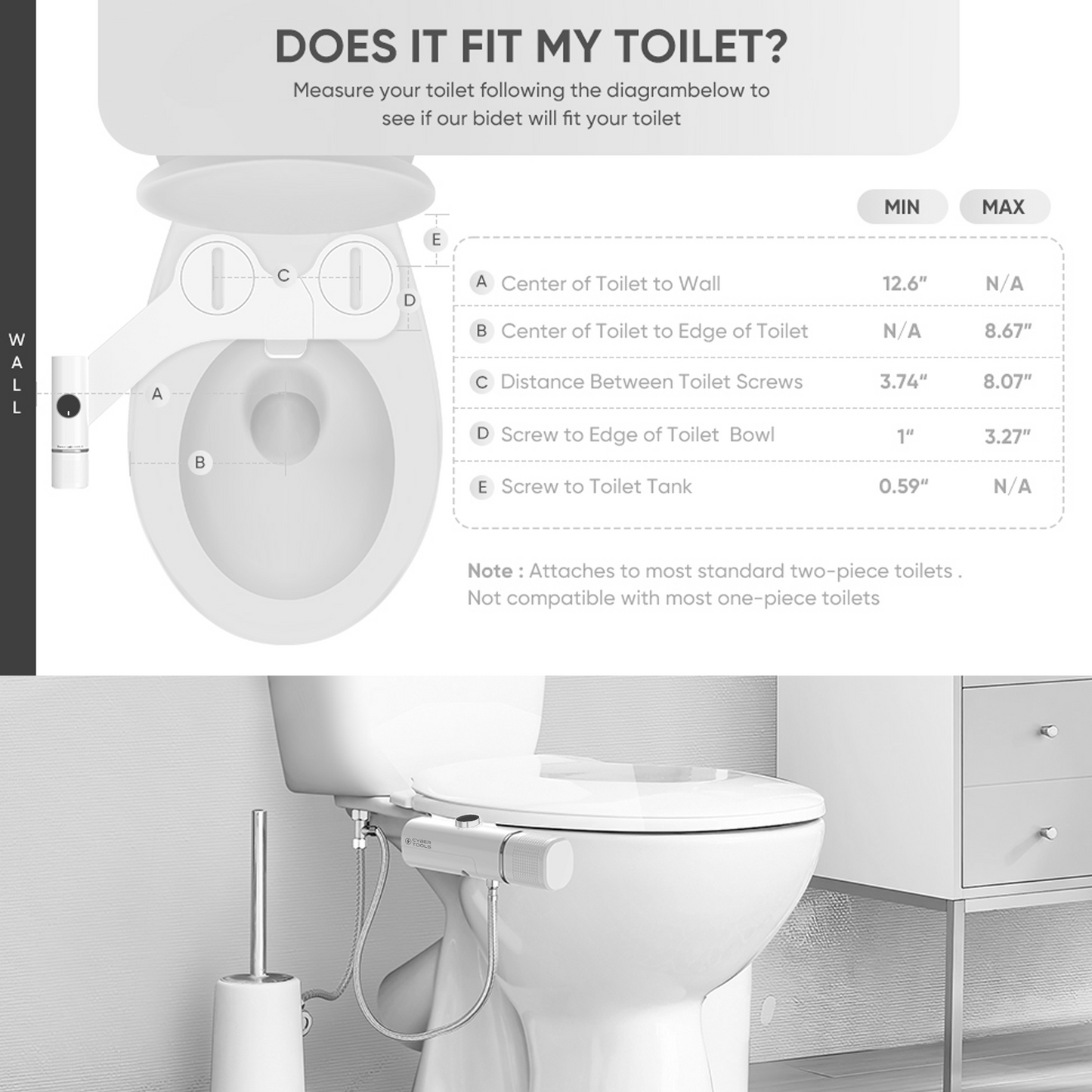 AquaLoo Ultra Slim Bidet Attachment for Toilet