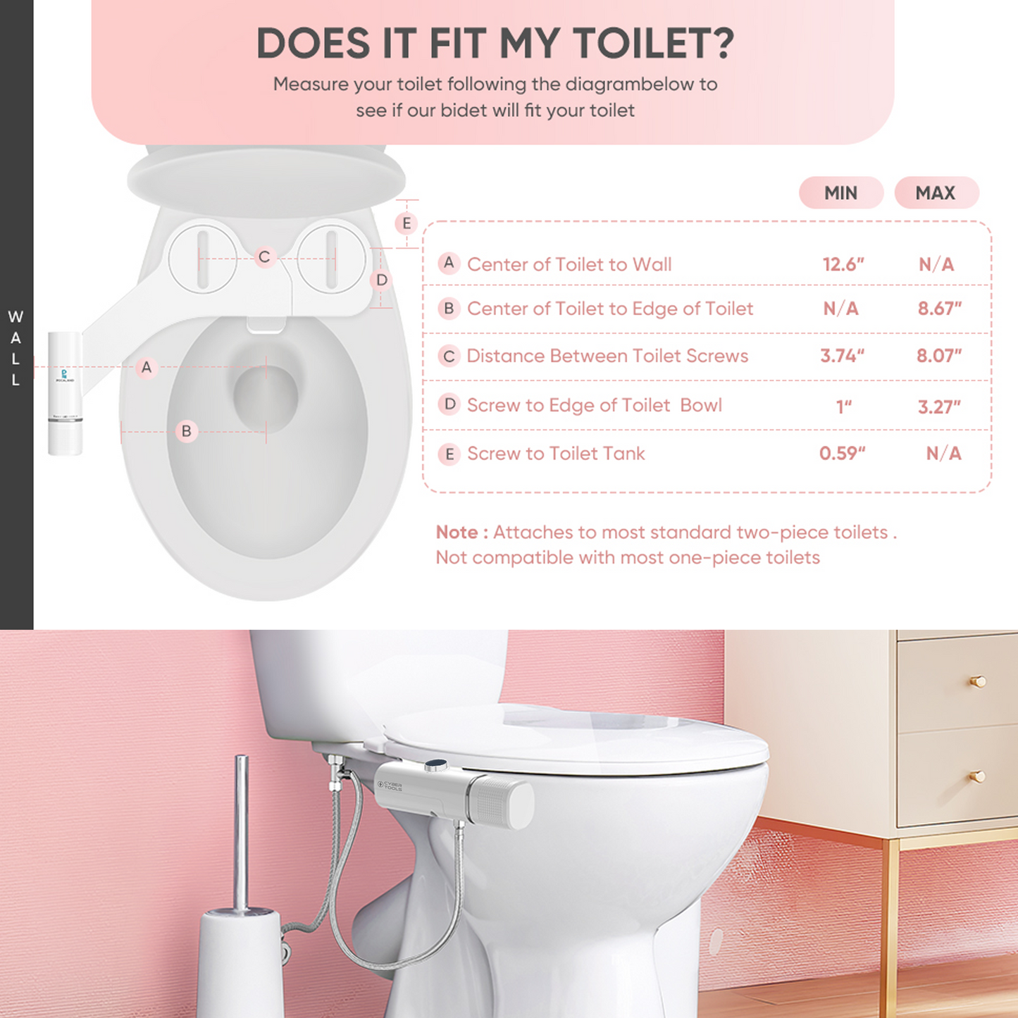 AquaLoo Ultra Slim Bidet Attachment for Toilet